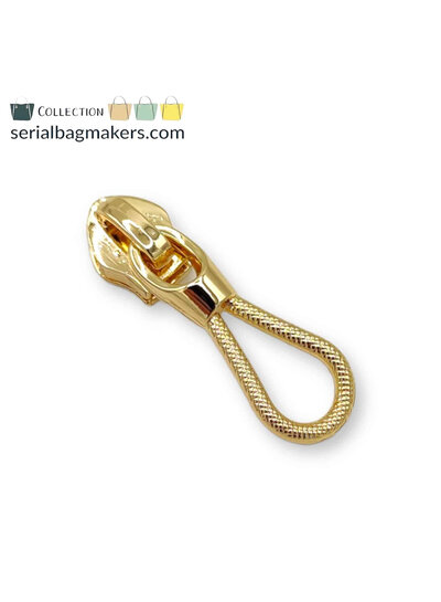 ZipperZoo Zipper puller #5 - rope - warm gold packed per 3