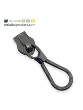 SBM Zipper puller #5 - rope - gun metal