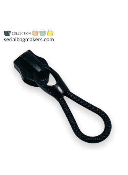 ZipperZoo Zipper Puller #5 - Rope - Electro Black - Pack of 3