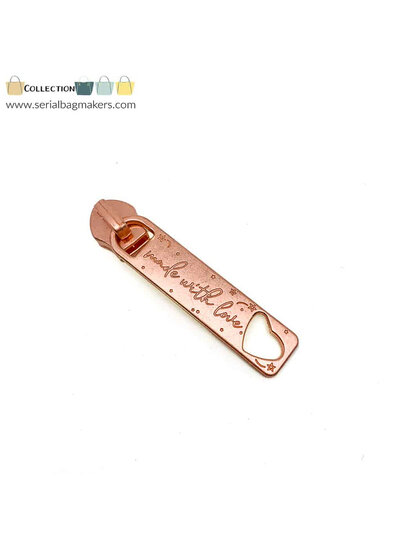 SBM Zipper puller #5 - Made with love - Rose gold