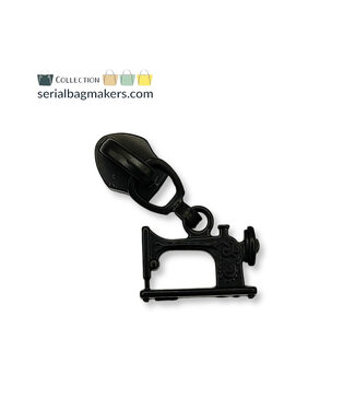 ZipperZoo zipper puller #5 - sewing machine - matt black packed per 3