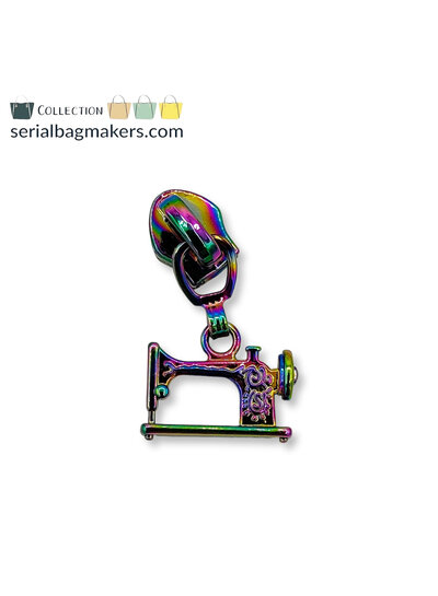 SBM zipper puller #5 - sewing machine - rainbow