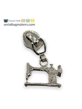 ZipperZoo zipper puller #5 - sewing machine - nickel packed per 3