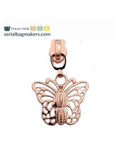ZipperZoo Zipper puller #5 - butterfly - Rose gold packed per 3