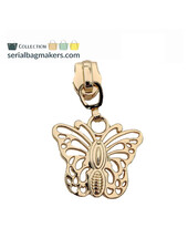 ZipperZoo Zipper puller #5 - butterfly - warm gold packed per 3