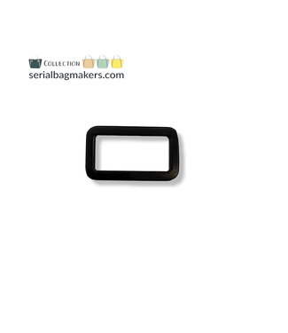 ZipperZoo 2- Pack - rechthoekige ring - strak - passant - 25 mm - mat zwart