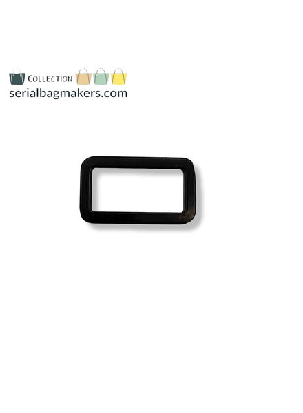 SBM rectangular ring - tight - passant - 25 mm - electro black