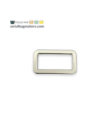 ZipperZoo 2- Pack - rechthoekige ring - strak - passant - 25 mm - nickel
