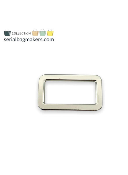 SBM rectangular ring - tight - passant - 25 mm - nickel