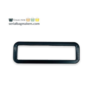 ZipperZoo rechthoekige ring - strak - passant - 50 mm - mat zwart