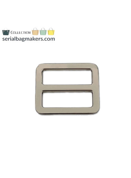 ZipperZoo 2-Pack schuifgesp strak - 25mm - nikkel