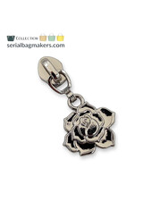 SBM Zipper puller #5 - flower rose - Nickel