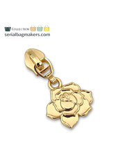 SBM Zipper puller #5 - flower rose - Warm gold