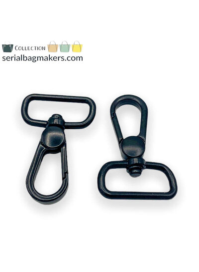 ZipperZoo Swivel hook Premium - 25mm - Black - 2 Pack