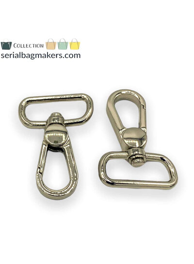 ZipperZoo musketonhaak premium - 25 mm - zilver - 2-pack