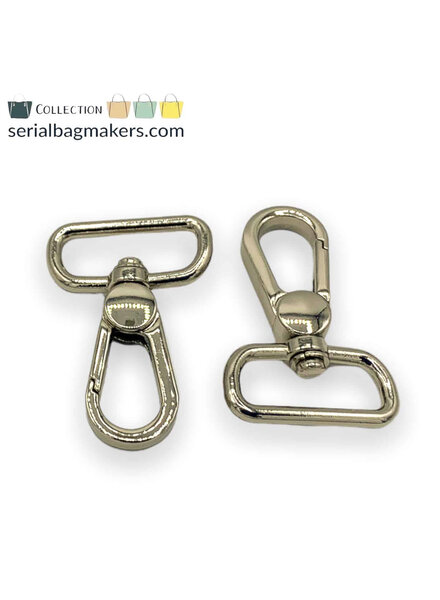 ZipperZoo musketonhaak premium - 25 mm - zilver - 2-pack