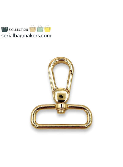 ZipperZoo Musketon swivel hook Premium - 32mm - warm gold - 2-Pack