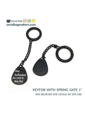 ZipperZoo "She believed..." sleutelhanger - mat zwart