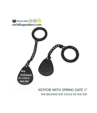 ZipperZoo "She believed..." sleutelhanger - mat zwart