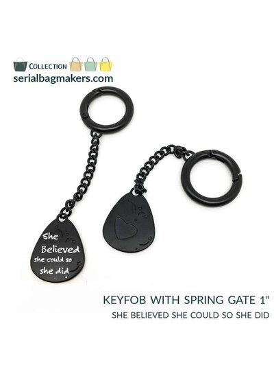 ZipperZoo "She believed..." keychain - matte black