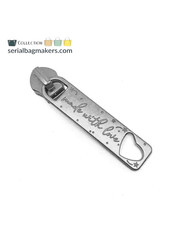 SBM Zipper puller #5 - Made with love - Nickel