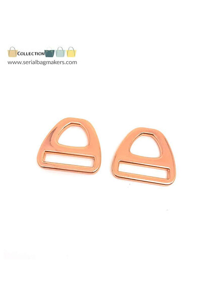 SBM triangle D-ring 25mm - rose gold