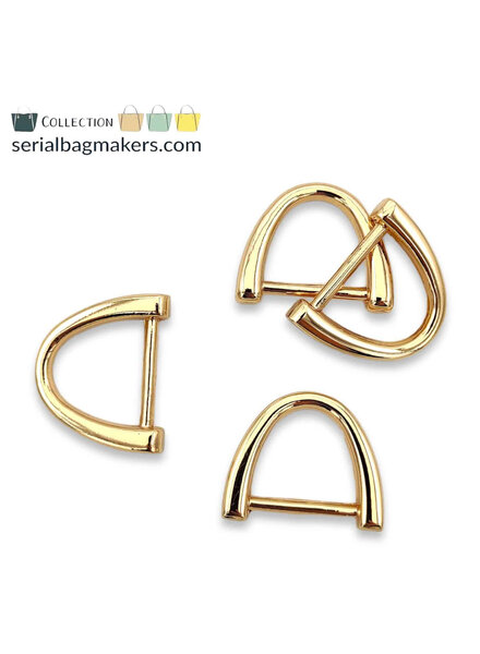 SBM fancy D-ring 19 mm - warm gold