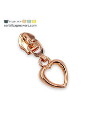 ZipperZoo zipper pull #5 - heart - rose gold packed per 3