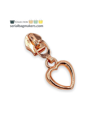 ZipperZoo ritstrekker #5 - hart - rosé goud verpakt per 3