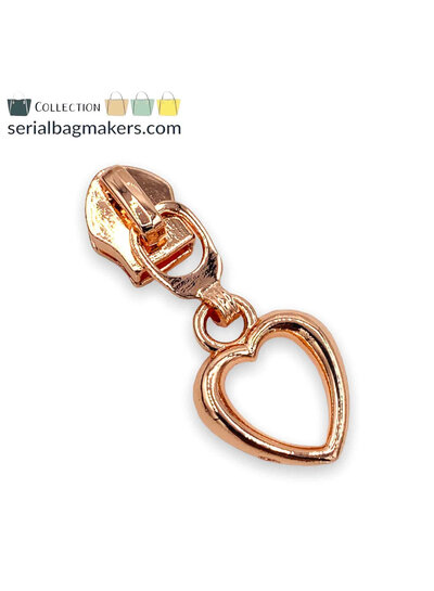ZipperZoo Ritstrekker #5 - hart - Rose gold