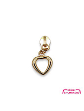 ZipperZoo ritstrekker #5 - hart - warm goud verpakt per 3