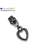 ZipperZoo zipper puller #5 - heart - black nickel packed per 3