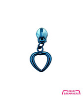 ZipperZoo zipper puller #5 - heart - sky blue packed per 3