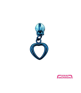 ZipperZoo zipper puller #5 - heart - sky blue packed per 3