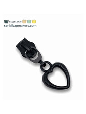 SBM Zipper puller #5 - heart - electro Black