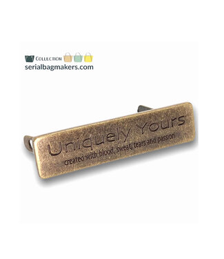 ZipperZoo Uniquely yours label - Antique brass