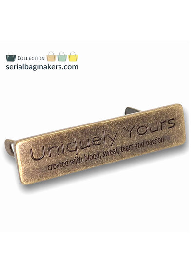 ZipperZoo Uniquely yours label - Antique brass