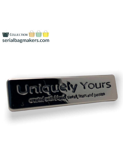 SBM Uniquely yours label - Gun metal