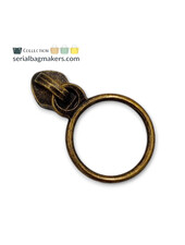 SBM Zipper puller #5 - ring - antique brass
