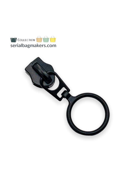 ZipperZoo Zipper puller #5 - ring - Electro black packed per 3