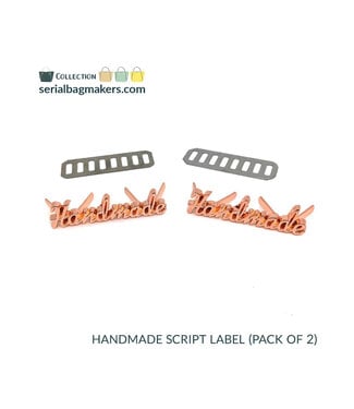 ZipperZoo Handmade script tag (2 pack) - Rose Gold