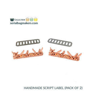 ZipperZoo Handmade script tag (2 pack) - Rosé Goud