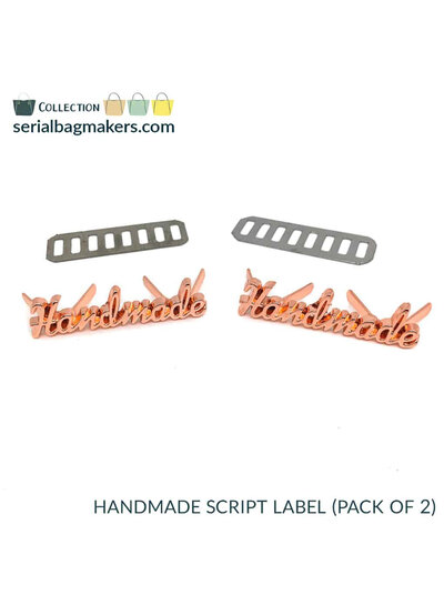 ZipperZoo Handmade script tag (2 pack) - Rosé Gold
