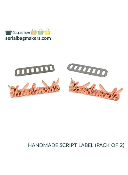 ZipperZoo Handmade script tag (2 pack) - Rosé Goud
