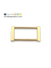 SBM rechthoekige ring - fancy - passant - 38 mm - warm goud
