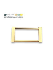 SBM rectangular ring - fancy - passant - 38 mm - warm gold