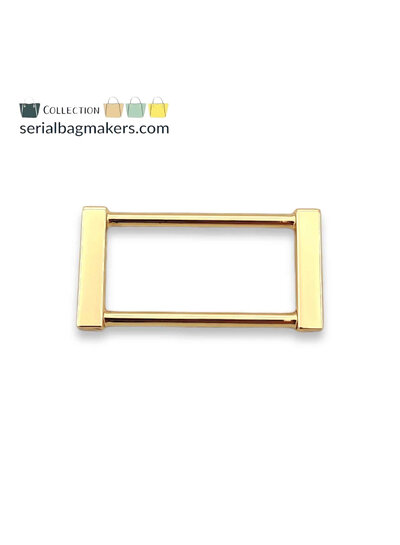 SBM rectangular ring - fancy - passant - 38 mm - warm gold