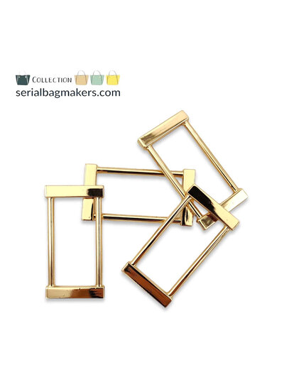 SBM rectangular ring - fancy - passant - 38 mm - warm gold