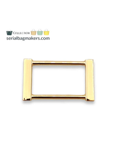 SBM rechthoekige ring - fancy - passant - 32 mm - warm goud