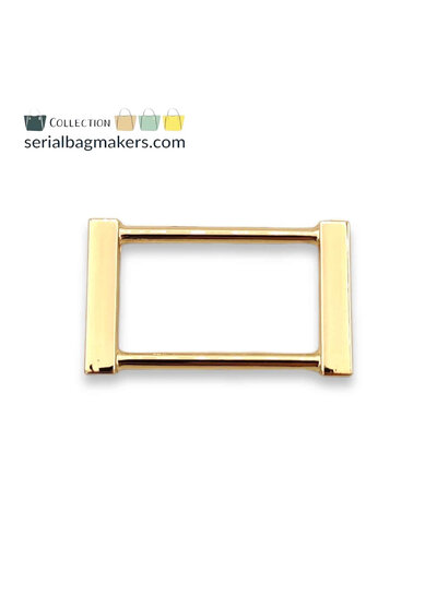 SBM rectangular ring - fancy - passant - 32 mm - warm gold